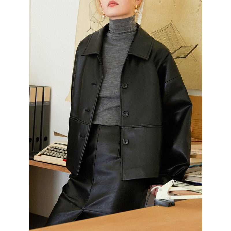 retro leather blouson jacket 101677