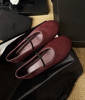クラシカル ストラップフラットシューズ