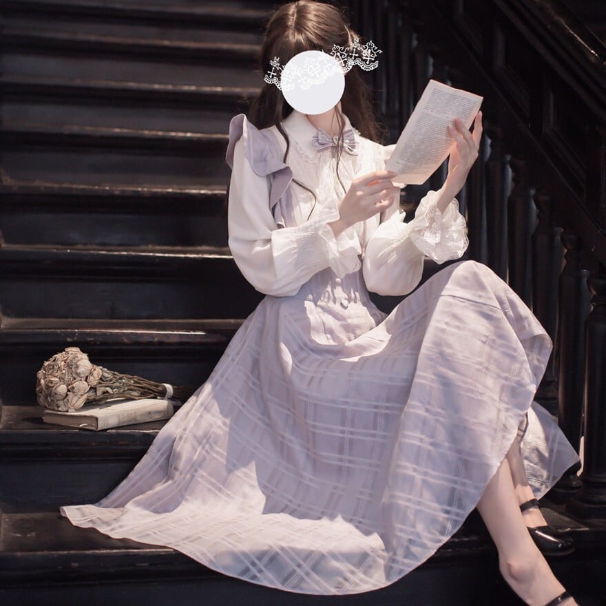 量産型クラシカル ジャンパースカート 控えめ お嬢様風 胡桃木