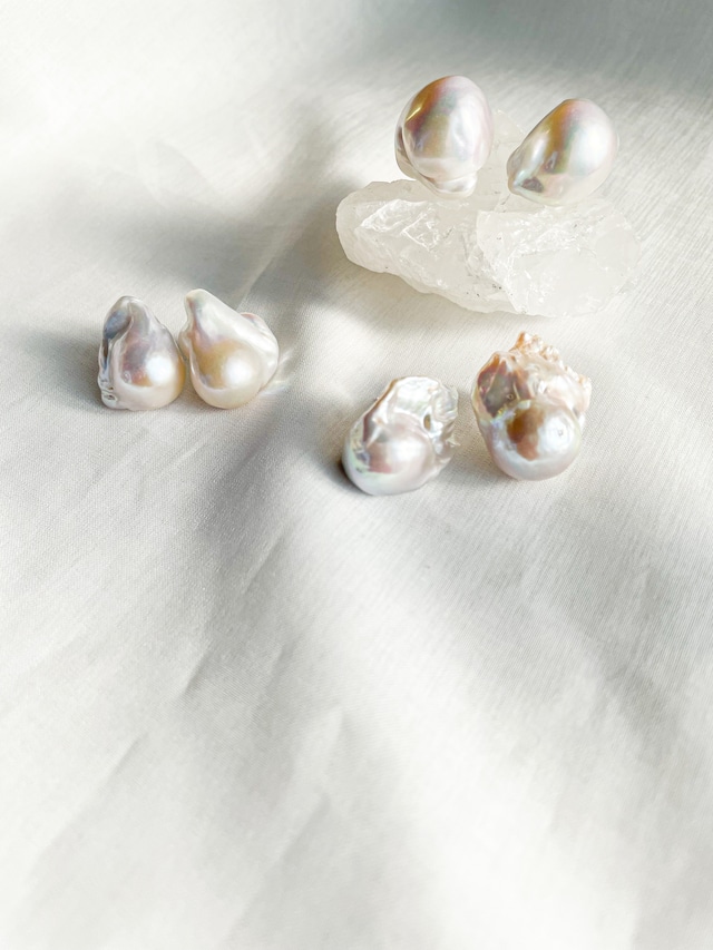 Oyster pearl pierce&earring