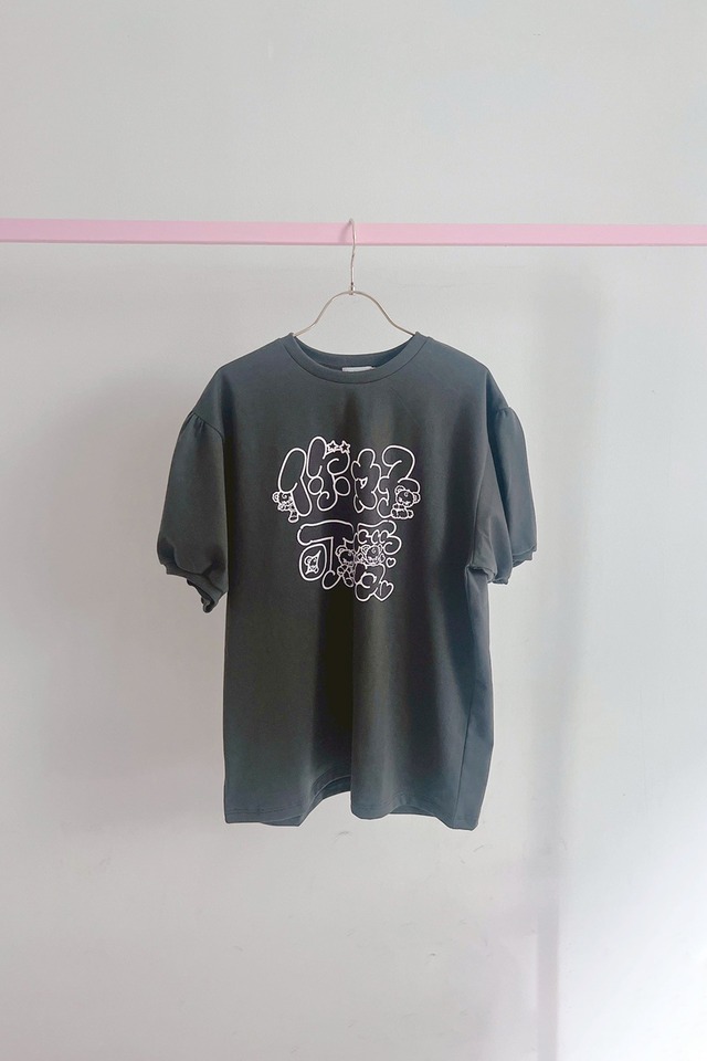 【 Only Two × frankygrow 】你好可愛 RINGER TEE / BLACK - L