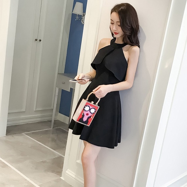 送料無料 大人エレガント ワンピース ホルターネック オフショルダー ミニ ドレス 結婚式 Fsk0251 Alice Mode