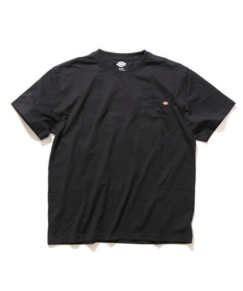 Dickies (ディッキーズ) ヘビーウェイト クルーネック ワンポイント ポケットTシャツ WS450 ブラック