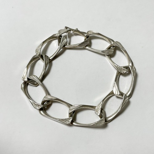 Vintage Austrian Hallmarked 835 Silver Modernist Link Bracelet From Hungary