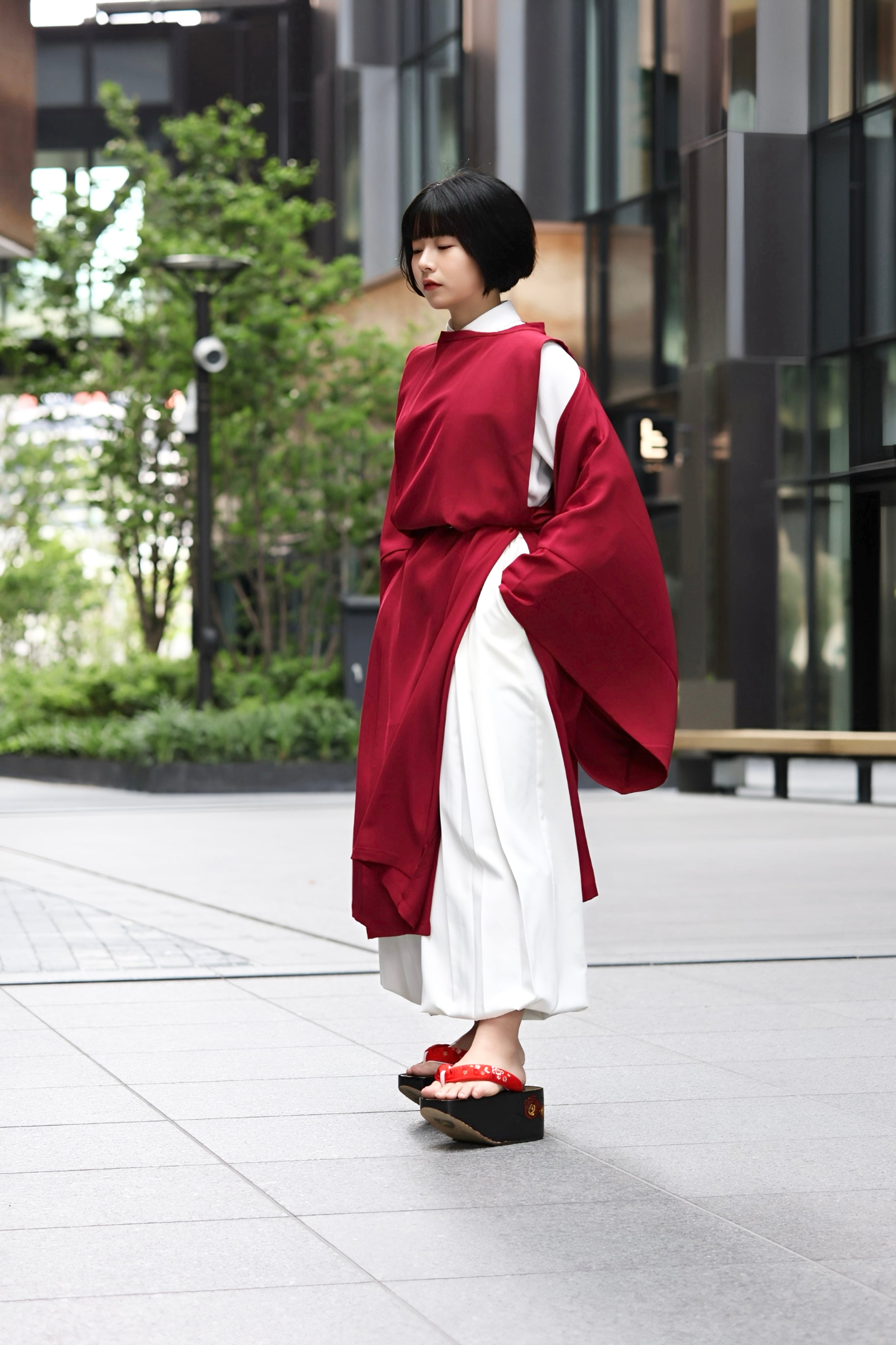 夏の平安モードロング ワインレッド | MISAMARU