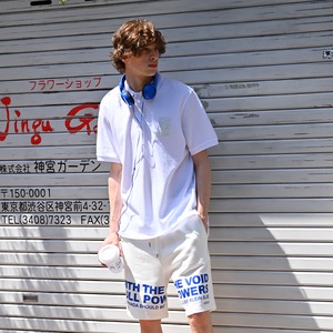 送料無料 【HIPANDA ハイパンダ】メンズ ラインストーン ポロシャツ MEN'S RHINESTONE POLO SHIRT / WHITE