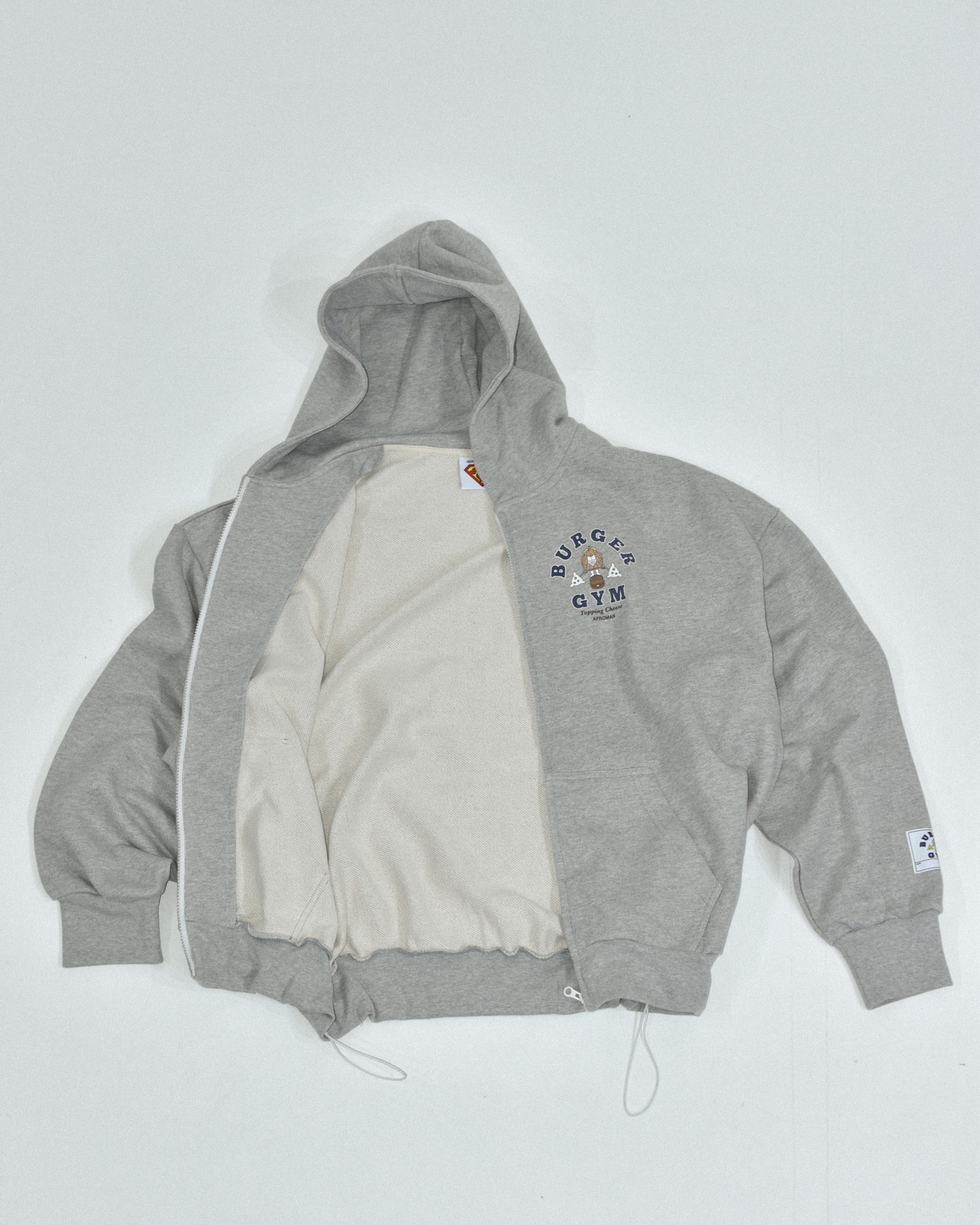 バーガージムジップパーカー グレー