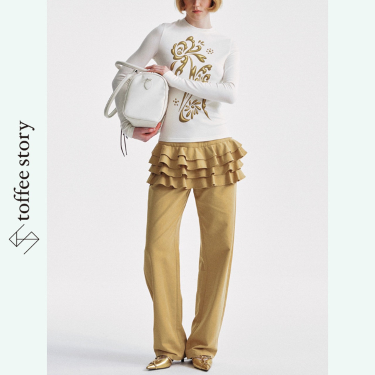 ドラマの幕開けラッフル・カーテンパンツ 《B0019》