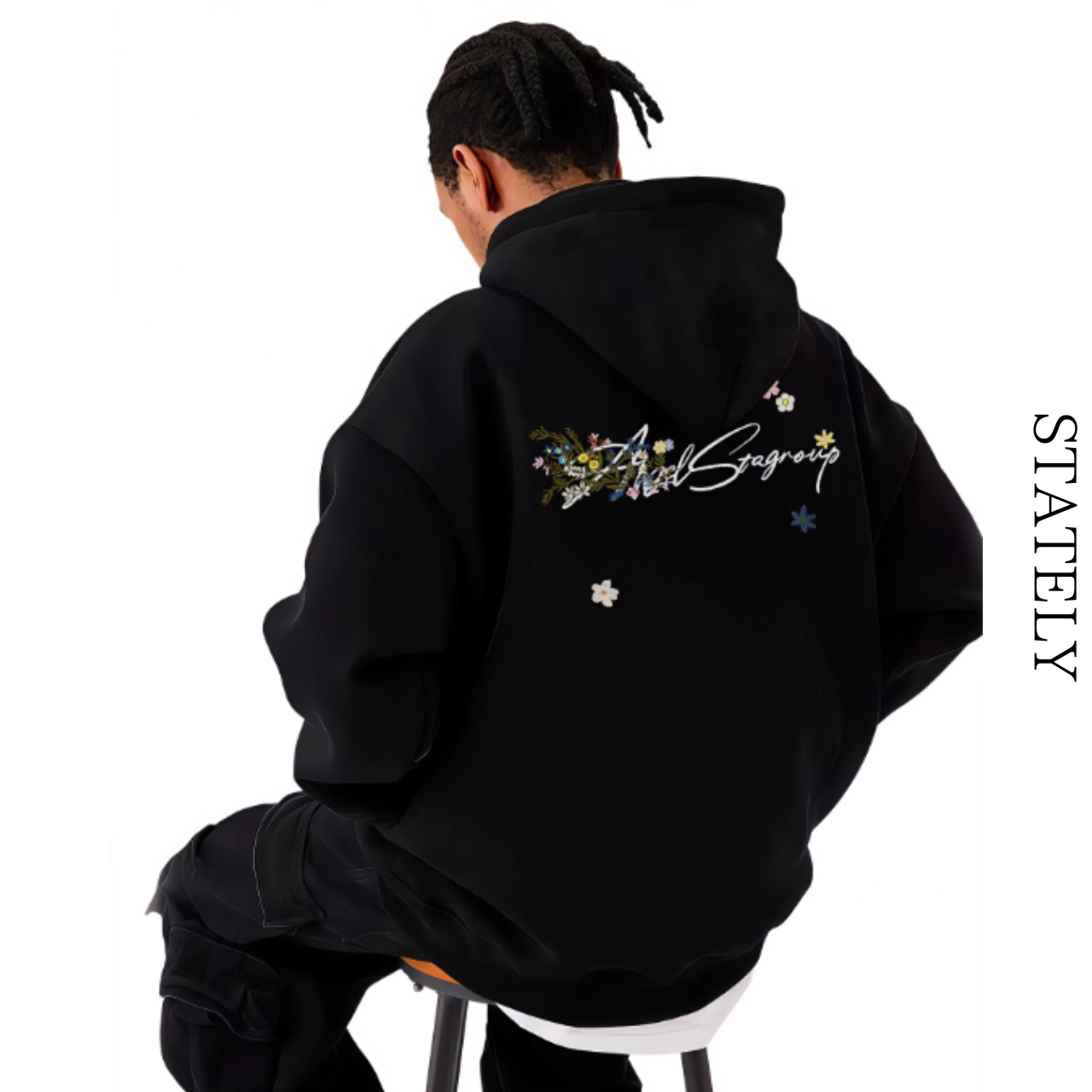 Unisex Floral Script フーディ/3color_T18・画像2