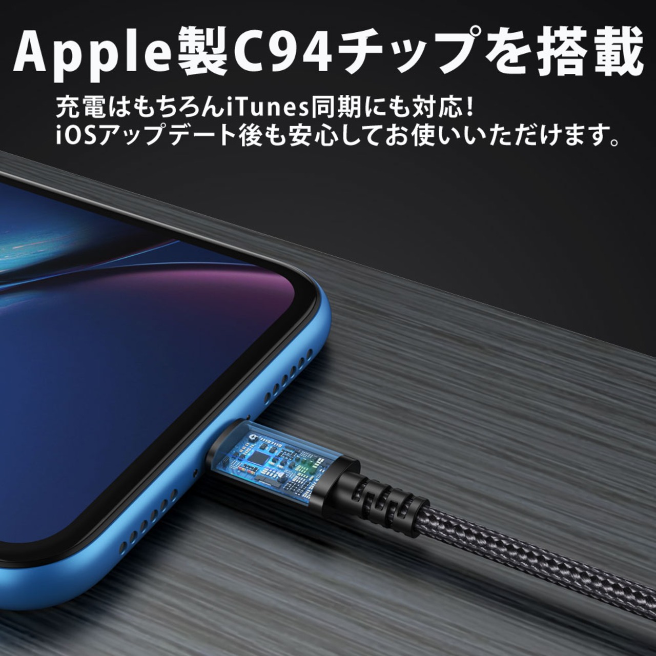 Hy+ USB Type-C to Lightning ケーブル 【Apple MFI 認証】 PD充電対応 ナイロン編み仕様 最大3A 1m ブラック HY-PDLT1 ブラック