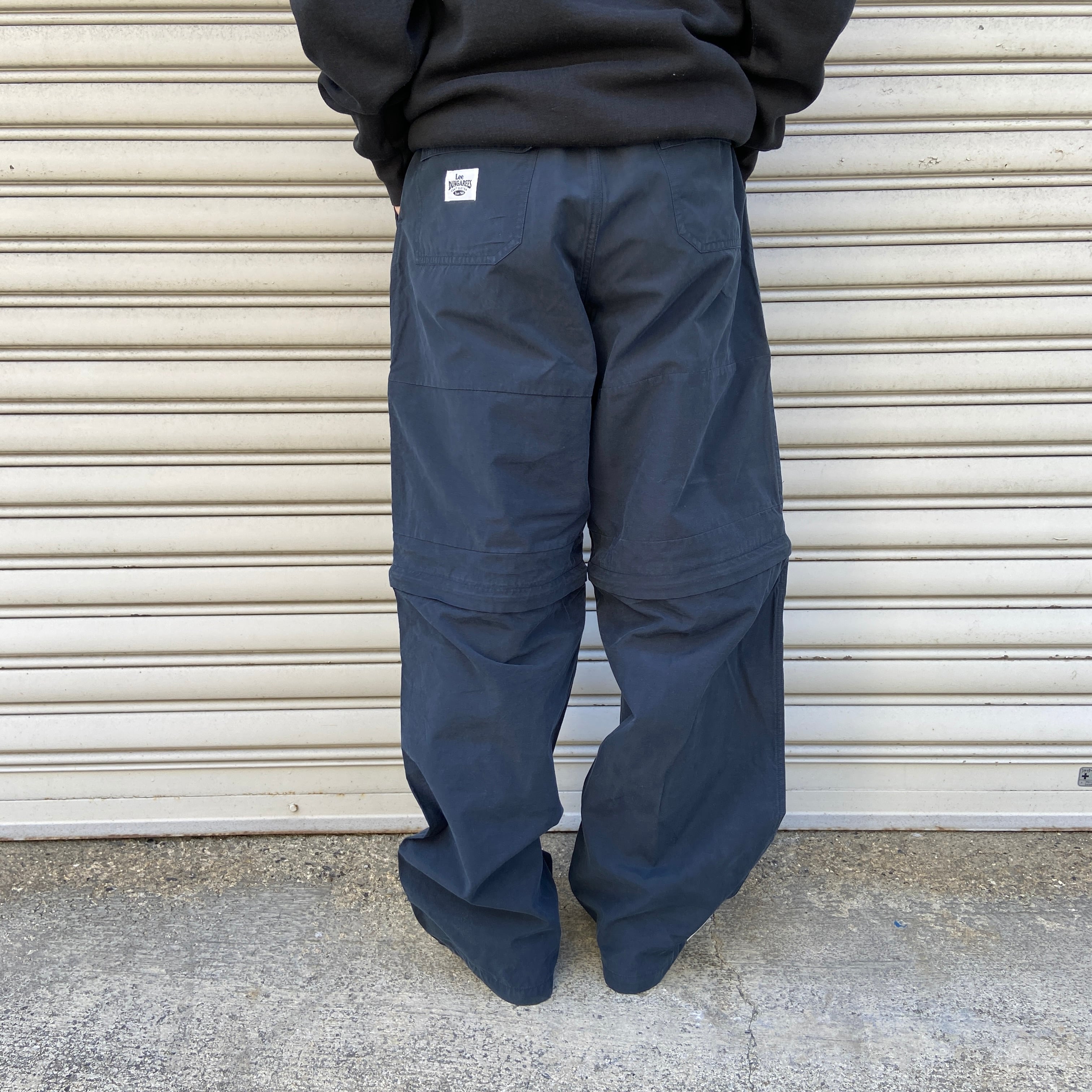 90s Lee ダンガリーズ コンバーチブルパンツ ナイロンパンツ 紺 W34