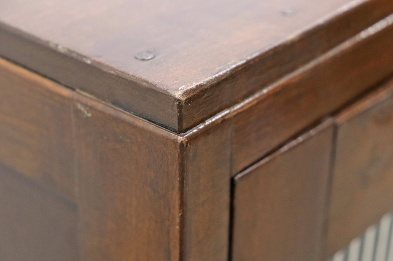 沼津店】レトロ 無垢材 本箱 食器棚 書庫 戸棚 収納 キャビネット 水屋