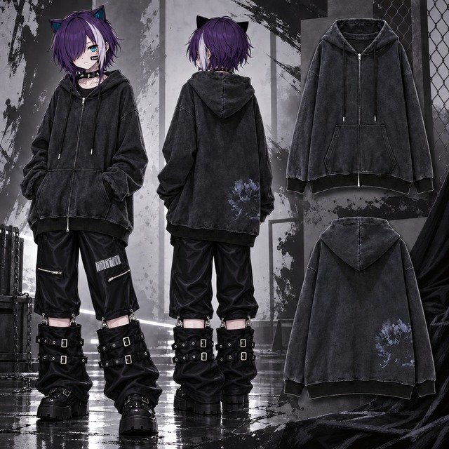《秋冬先取り半額SALE》VINTAGE FLOWER ZIP HOODIE OUTER