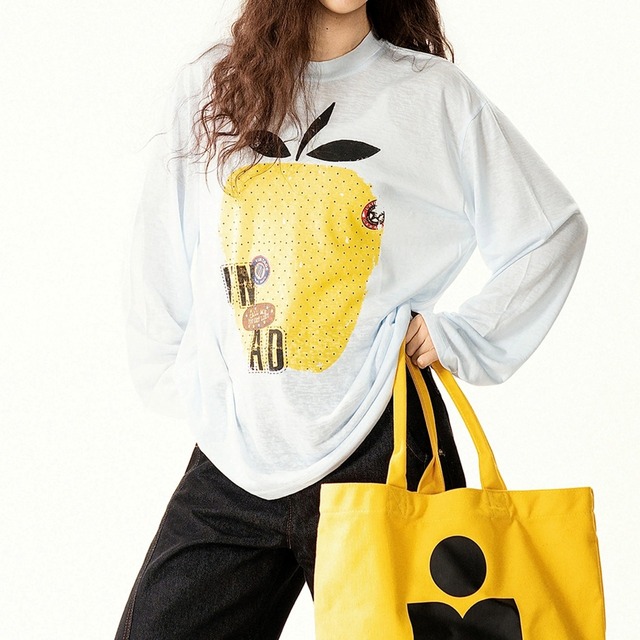 フルーツモチーフリラックスロングスリーブTシャツ 2col R02587