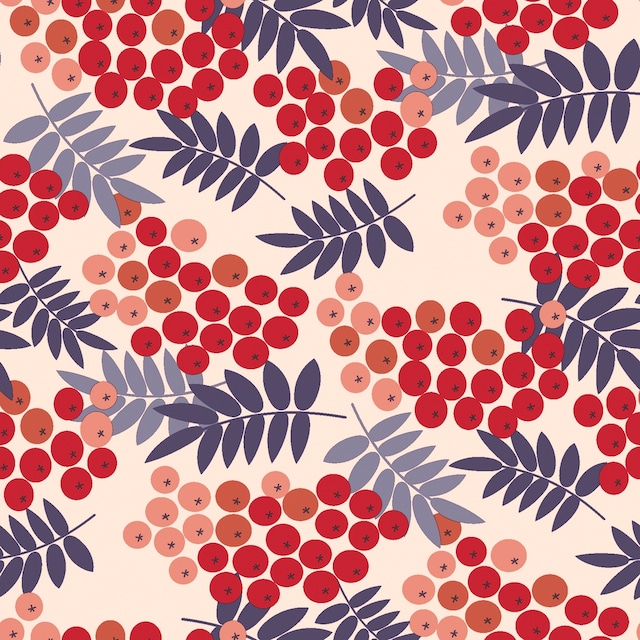 2021秋冬【Paper+Design】バラ売り2枚 ランチサイズ ペーパーナプキン Rowan berries オレンジ