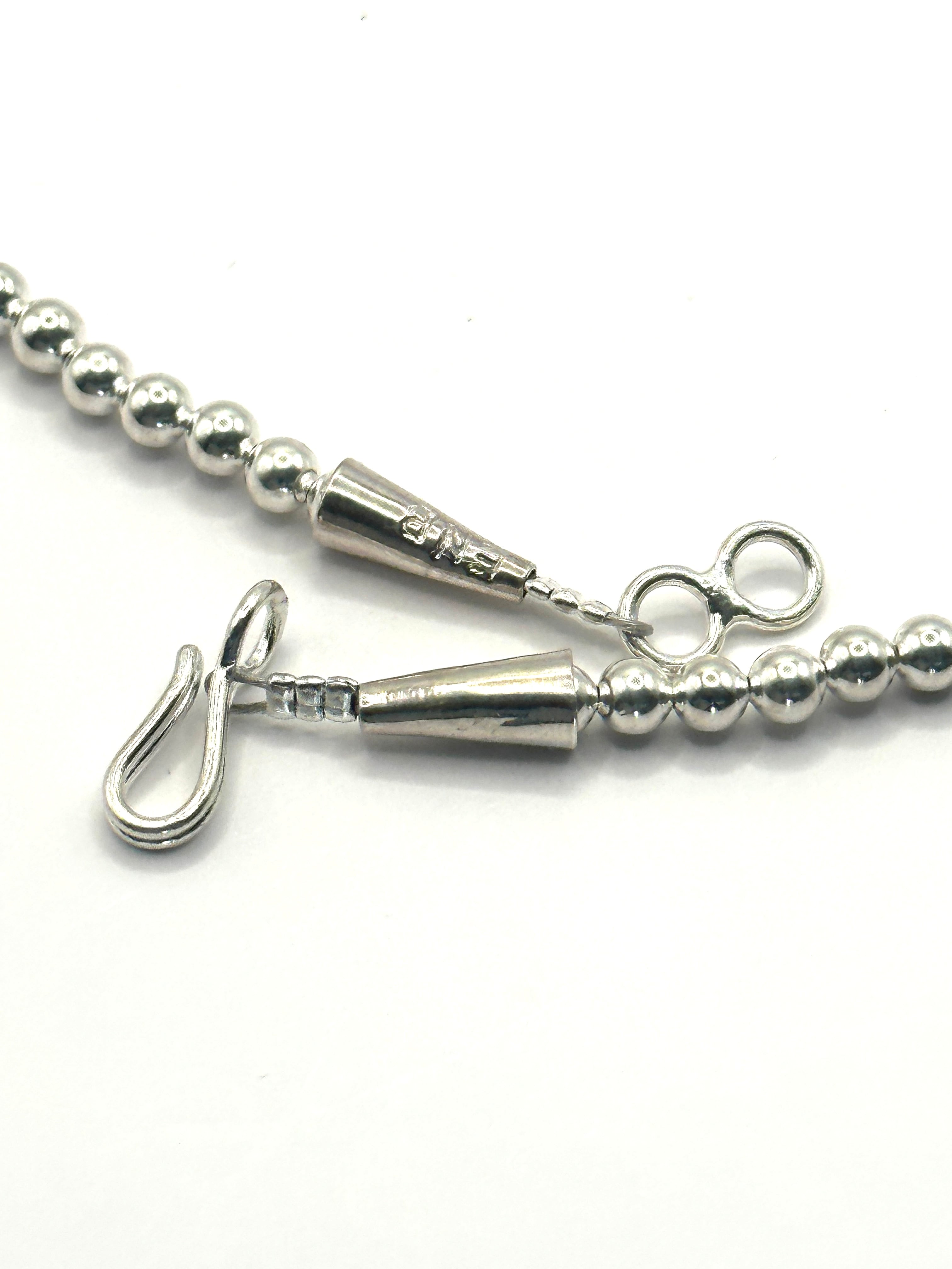 ナバホパール　約50cm ナバホパール4mm玉50cmネックレス✶シルバー925silver