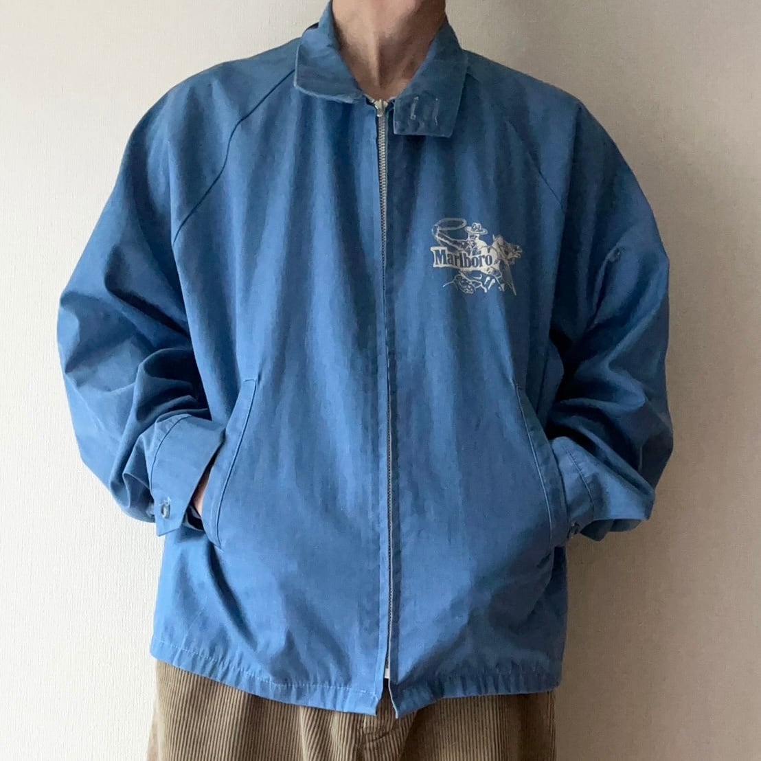 70s ビンテージ スポーツマスター スイングトップ 棒タロン 紺 M 70's Sportsmaster Marlboro Swing Top Jacket スポーツマスター