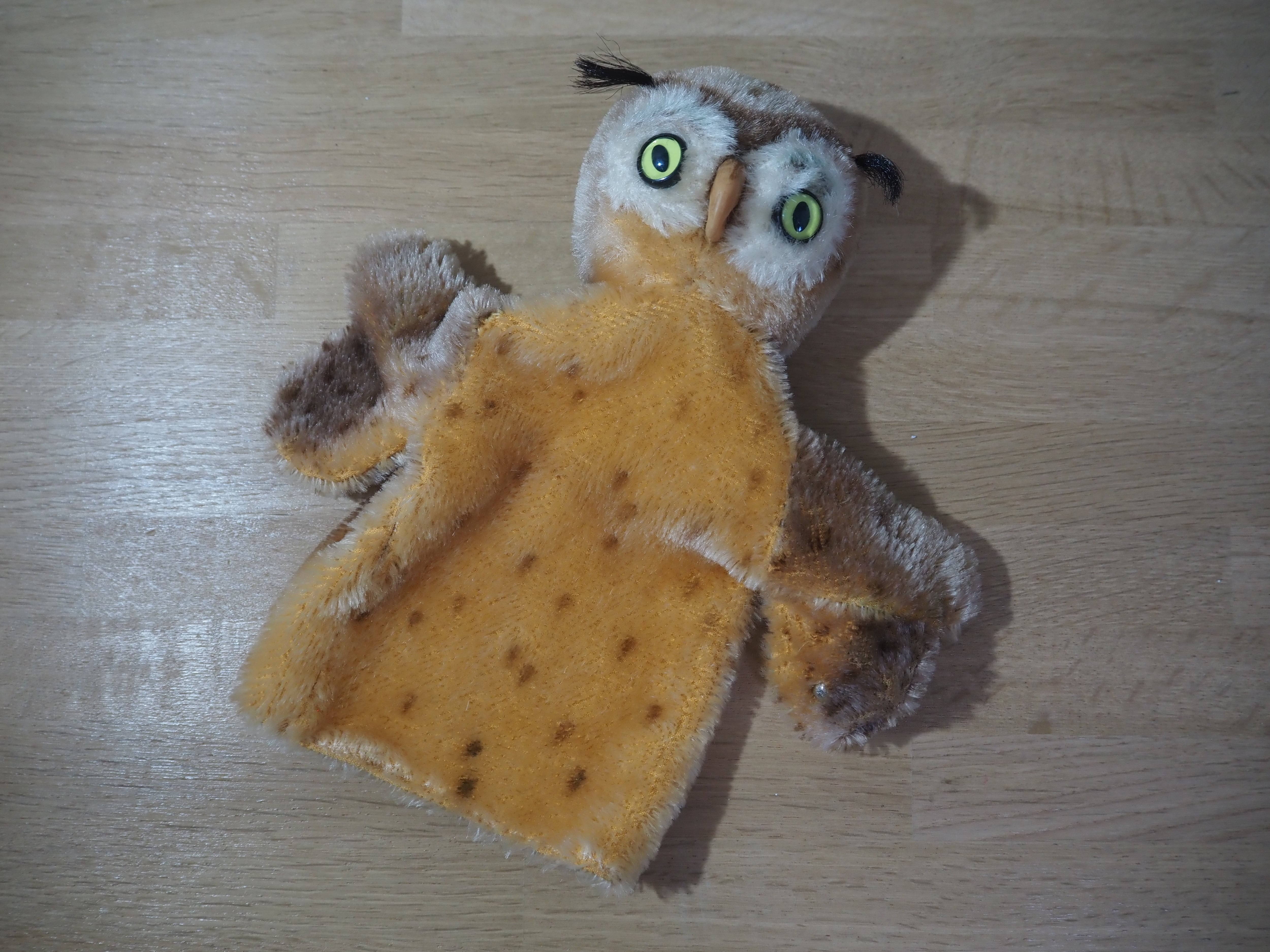 オールド シュタイフ ハンドパペット フクロウ Steiff Hand-Owl Wittie