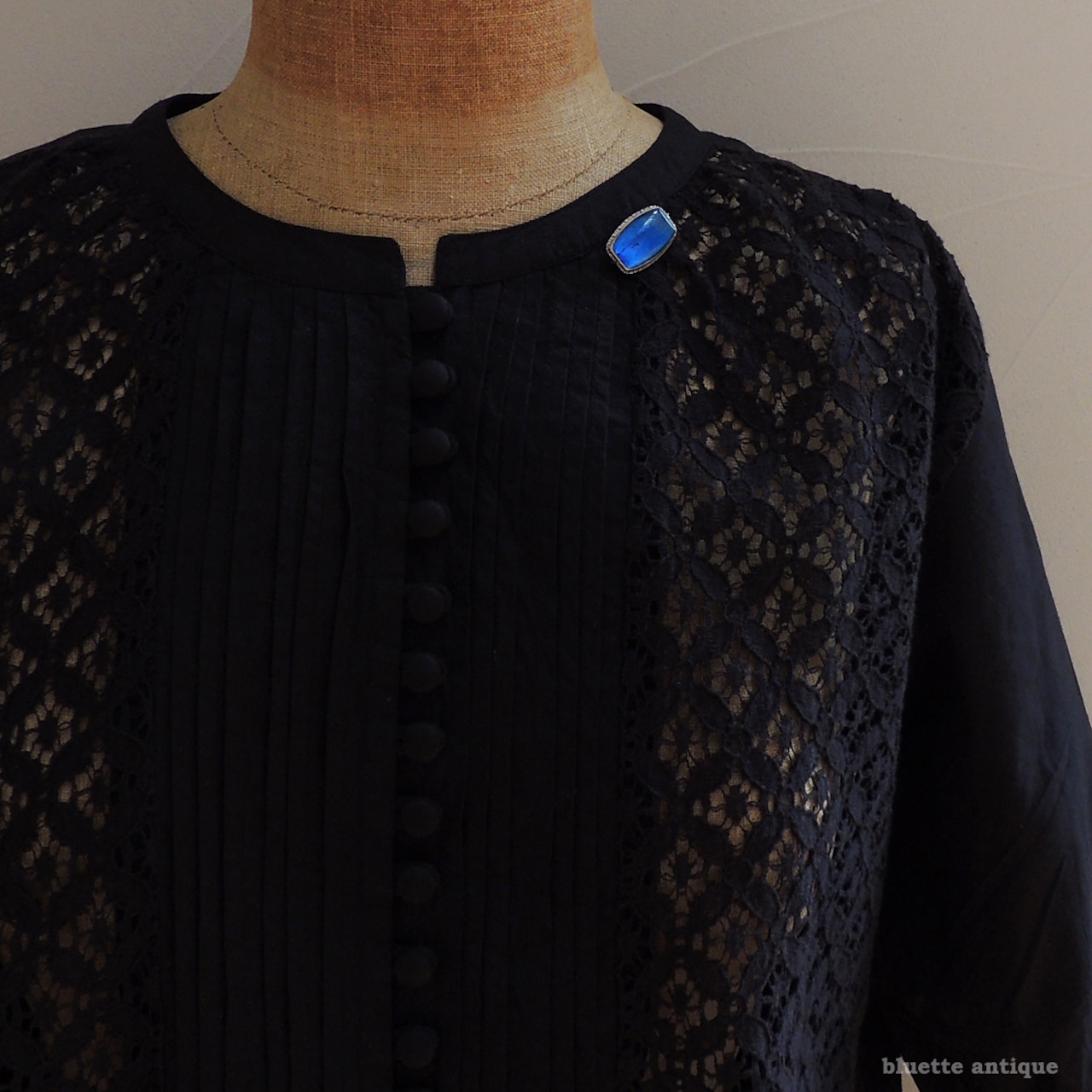 英国アンティークジュエリー スターリングシルバー モルフォ蝶ブローチ