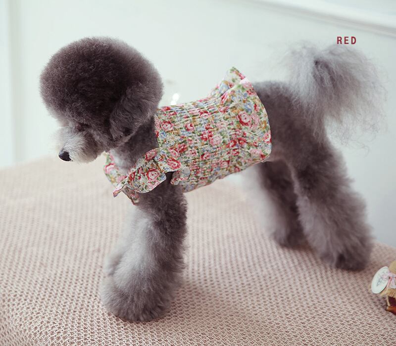 flower crop lace sleeveless S ~ XL 2color / 犬 服 クロップドトップス 犬の服 犬服 ショート丈 ペット洋服 ドッグウェア ペット用品 小型犬 中型犬 春夏 新作 お揃い 花柄 b55