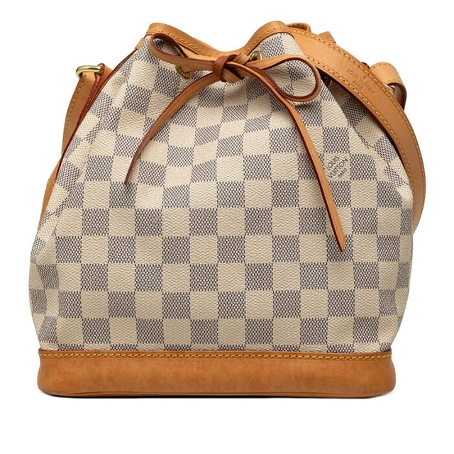 ルイ ヴィトン ダミエ アズール ノエBB 斜斜め掛け ショルダーバッグ N41220 ホワイト PVC レザー レディース LOUIS VUITTON 【中古】