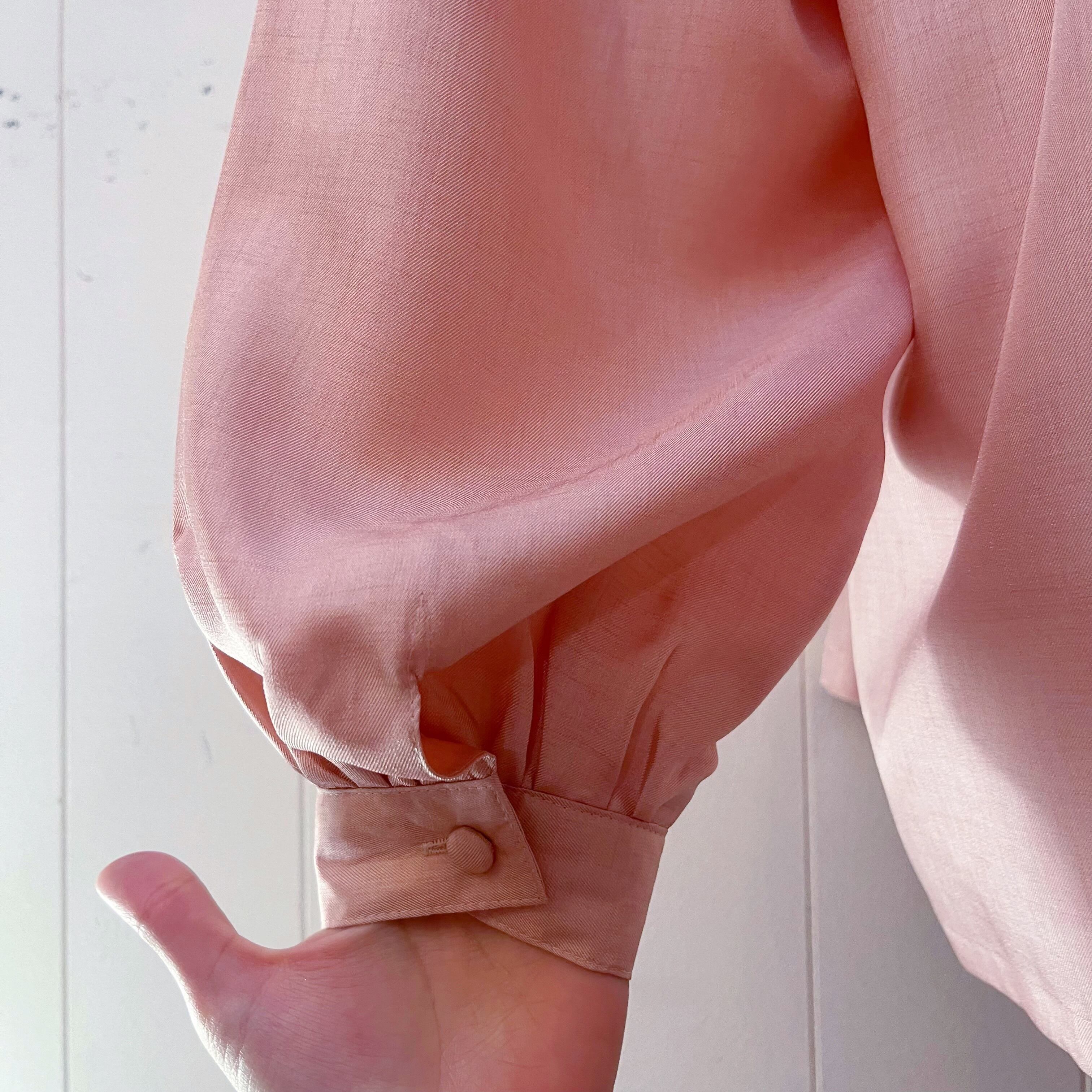 flower embroidery pink blouse