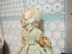 ニットドレスとブーケのお人形　dress me doll 　グリーン 画像12