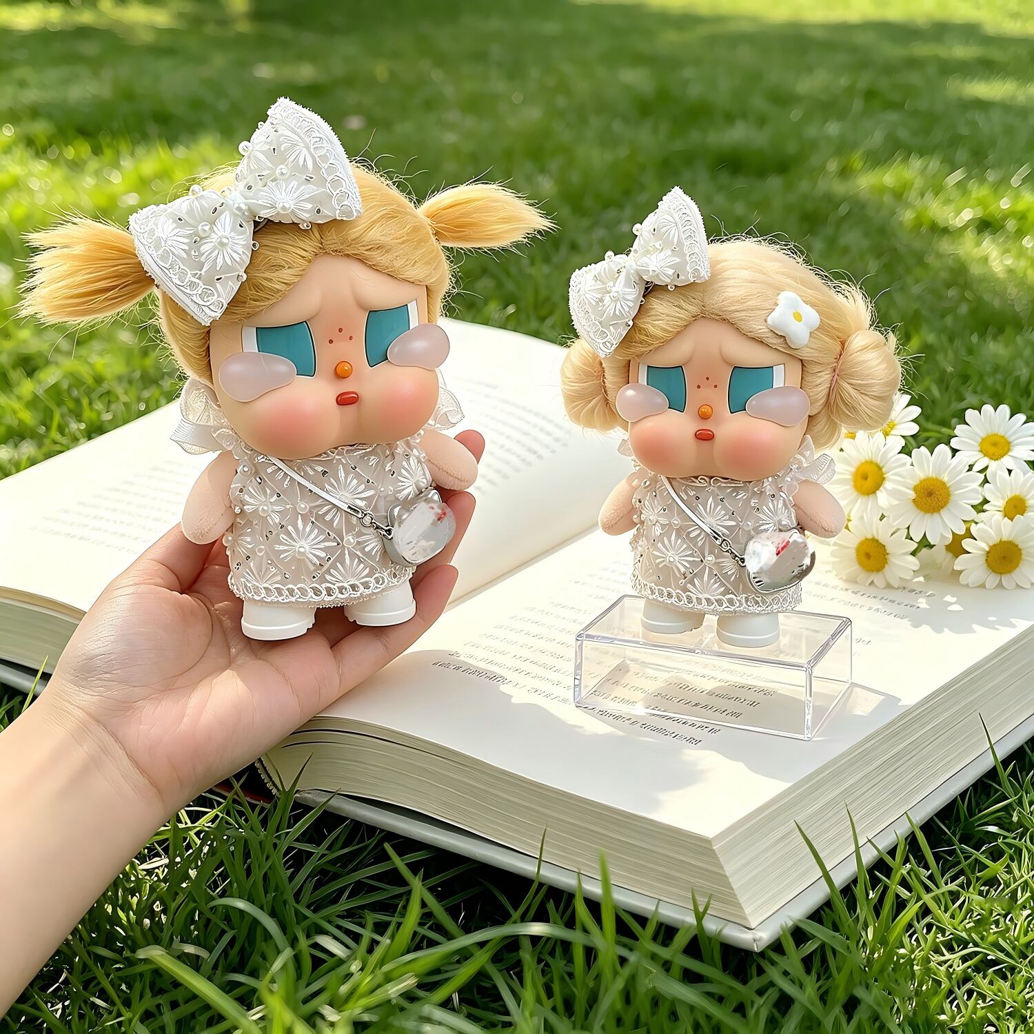 BABYL グッズセット バラ売り不可 Labubu 1-3代/crybaby用 エレガント パールワンピース+ヘア