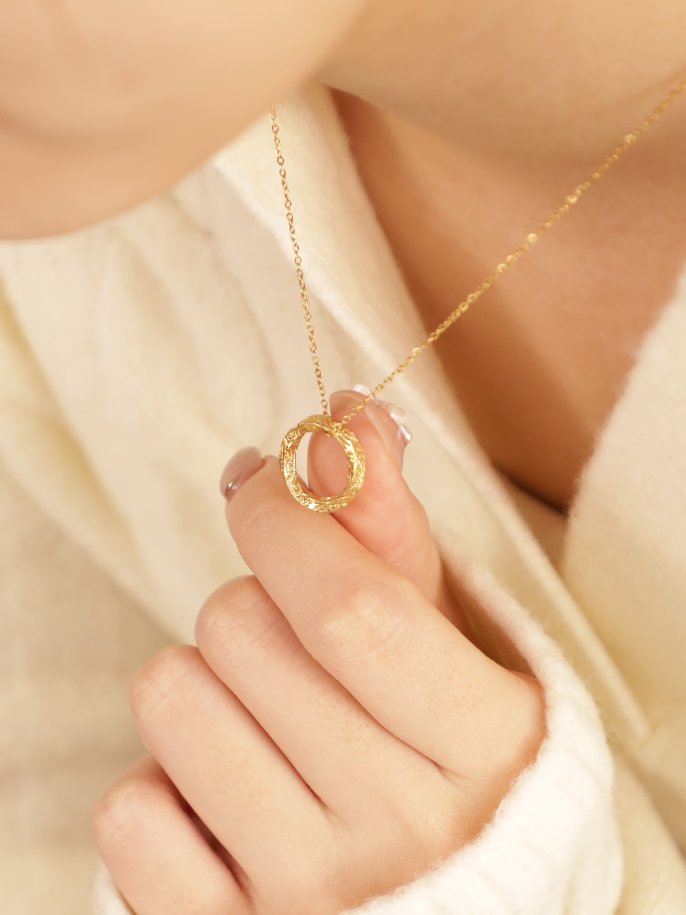 316L hawaiian circle necklace #n02 ☆