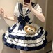 クラロリ♡リボン付きセーラー風ワンピース　wanpi44