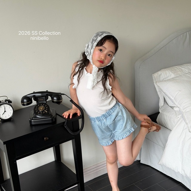 【6/18〆予約】<ninibello> Romi frill sleeveless top