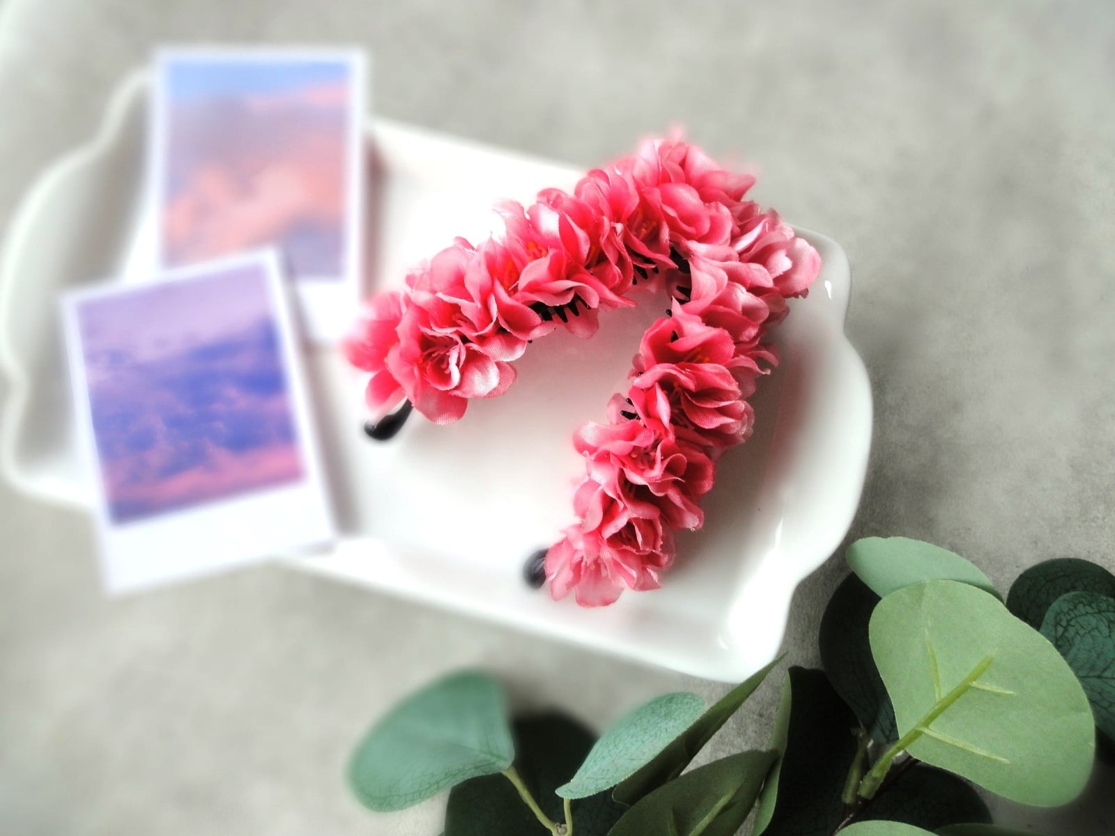 1輪のバラ 楕円形レジンヘアゴム