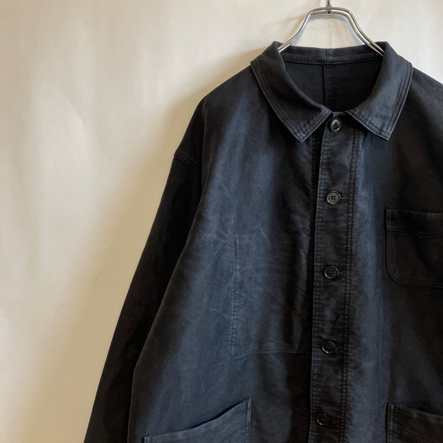 60s ヴィンテージ フランス製 モンサンミッシェル Vポケ ブラック  