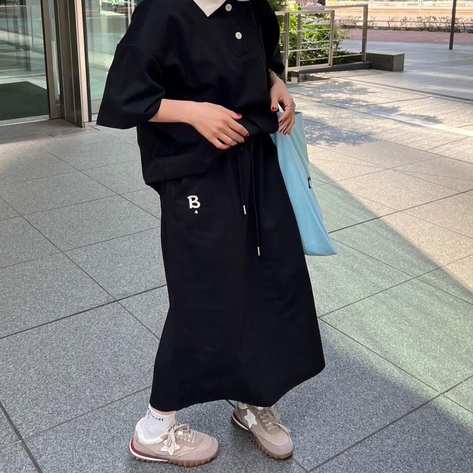 【black】スウェTスカートセットアップ_LN02217