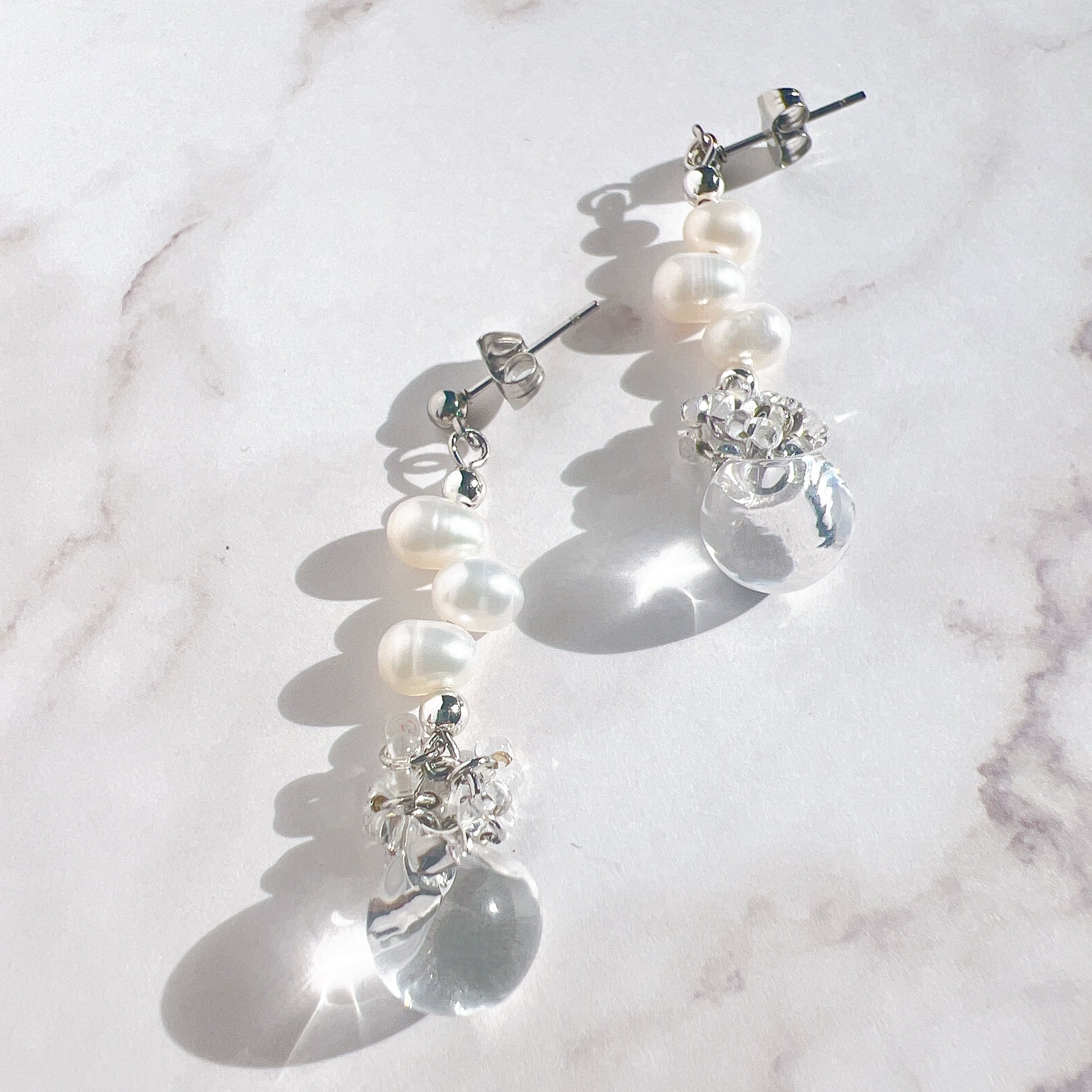 クレオ淡水パールピアス˚✧₊⁎シルバー | shimmer