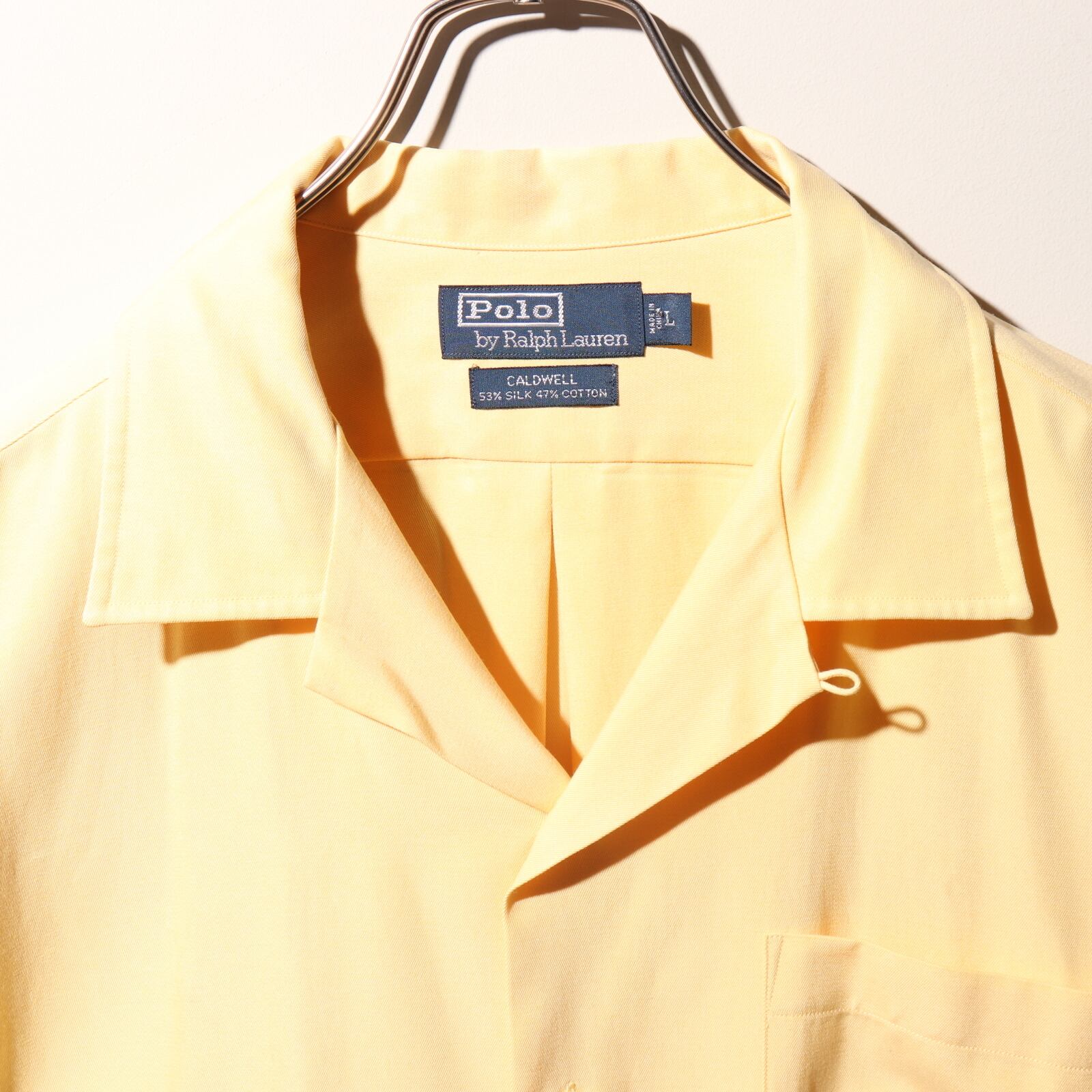 極美品 L 完全無地 Caldwell ポロラルフローレン 半袖開襟シャツ 黄色