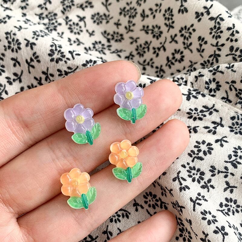 Flowerデザイン イヤリング サマー 大人ガーリー スウィート キュート カジュアル 夏物 指輪 フラワーデザイン ブラック・アイド・ピーズ40481969677