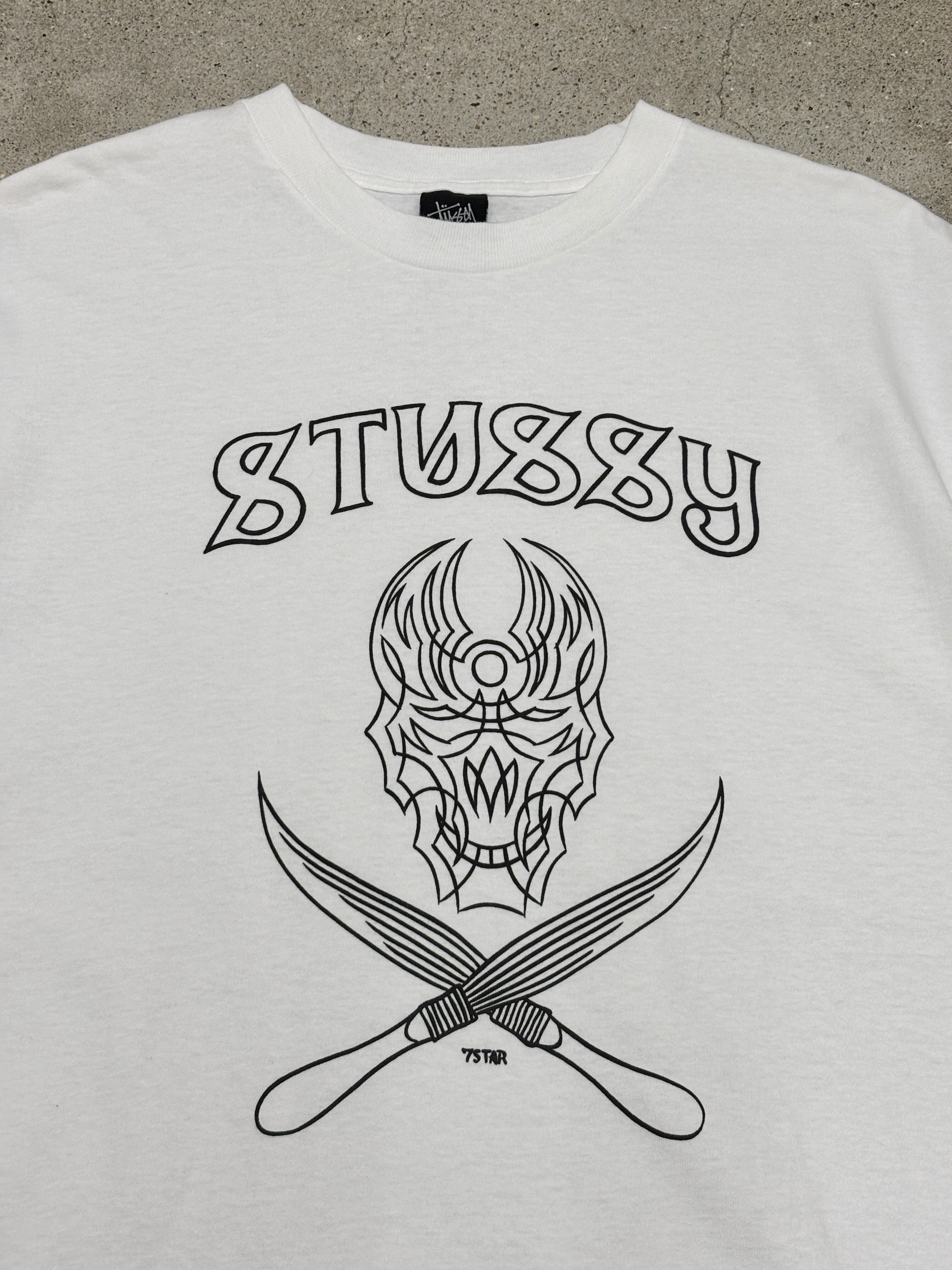 00s OLD STUSSY × 7STARS/Skull & Brush Tee/2006年/L/スカルプリントT