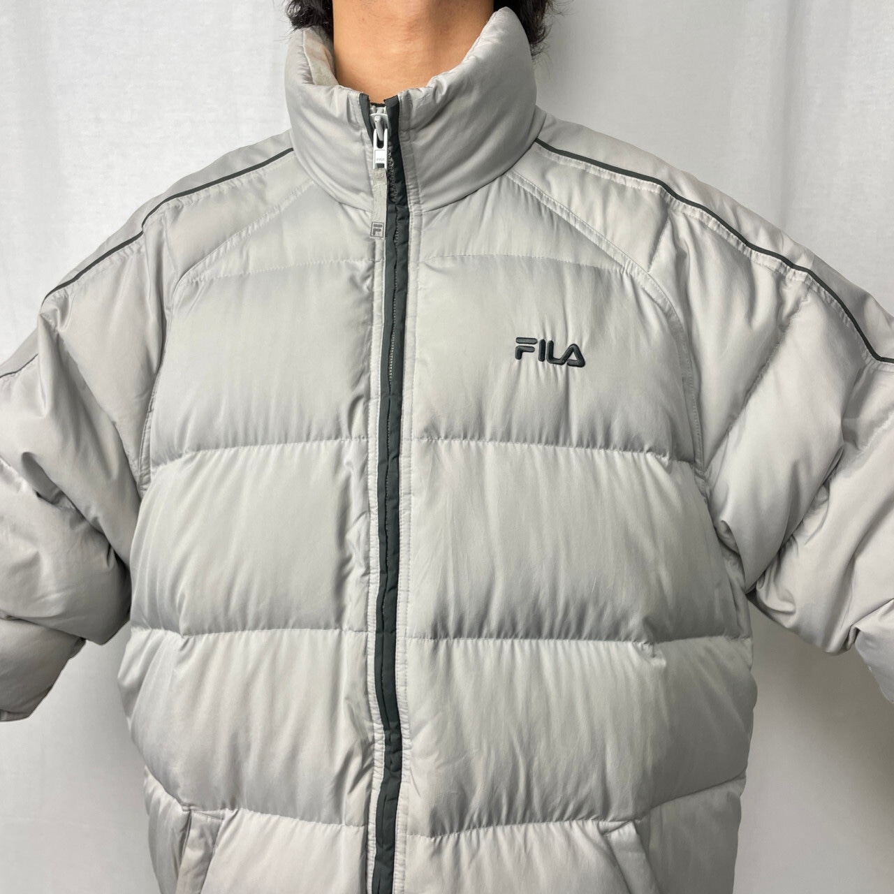 FILA フィラ ダウンジャケット メンズ2XL相当 古着 ラグランスリーブ 