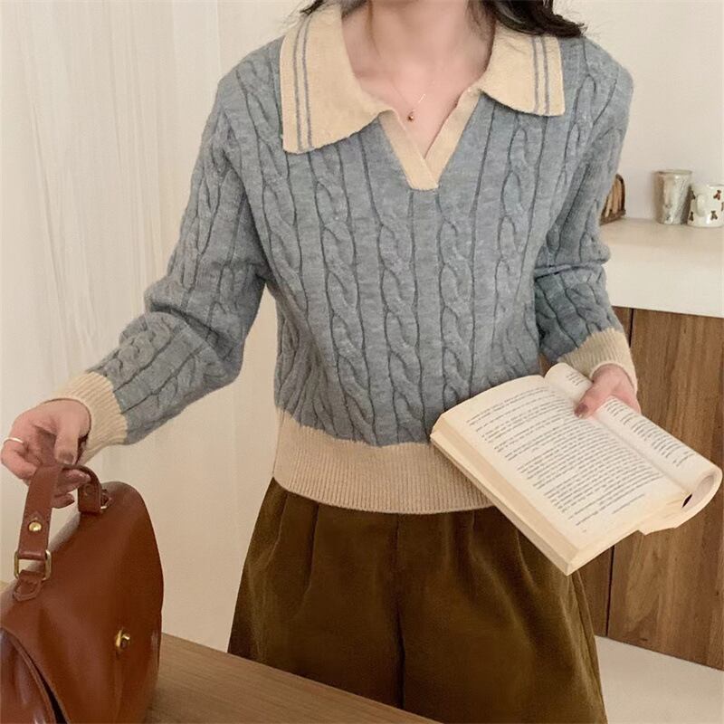 【tops】POLOネックニットセーター M27279