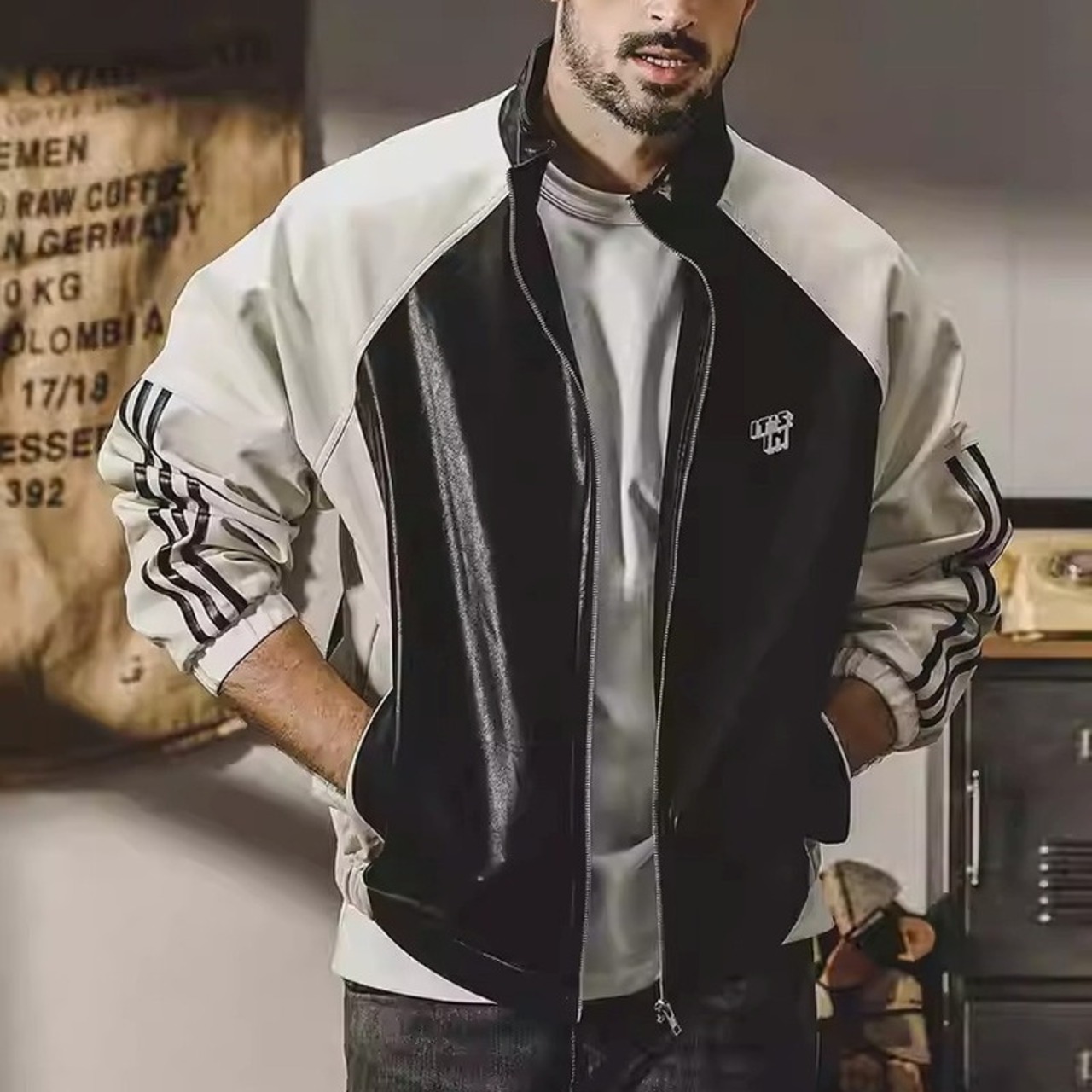 Piping 3-Line Blouson Long Sleeve ◇H0830