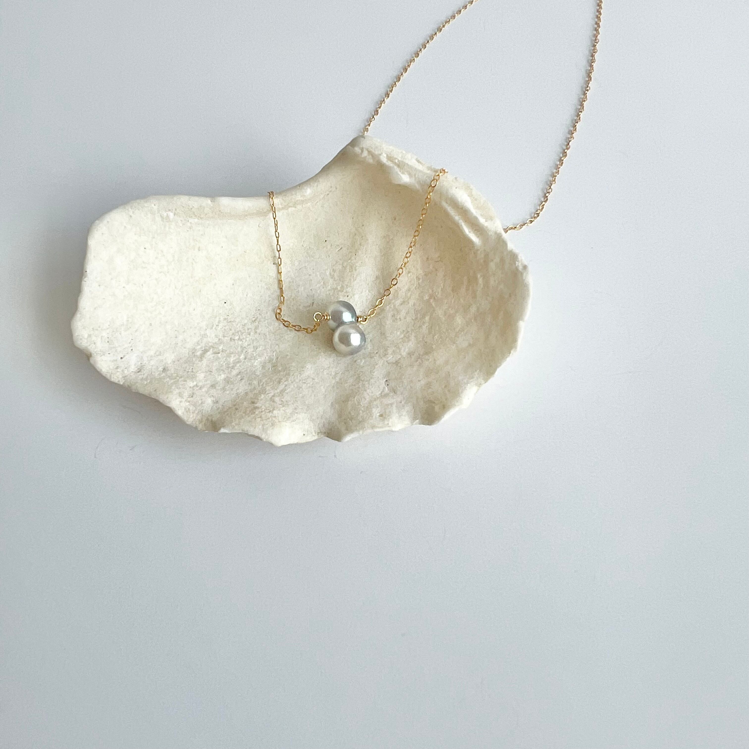 URURU】Double Akoya Pearl 14KGF Necklace / 双子あこや真珠