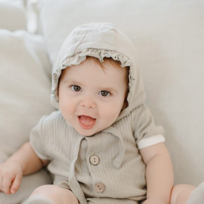 Bohobaby/Ruffle bonnet/0-12m/写真映えにも日除けにも♡ラッフルボンネット