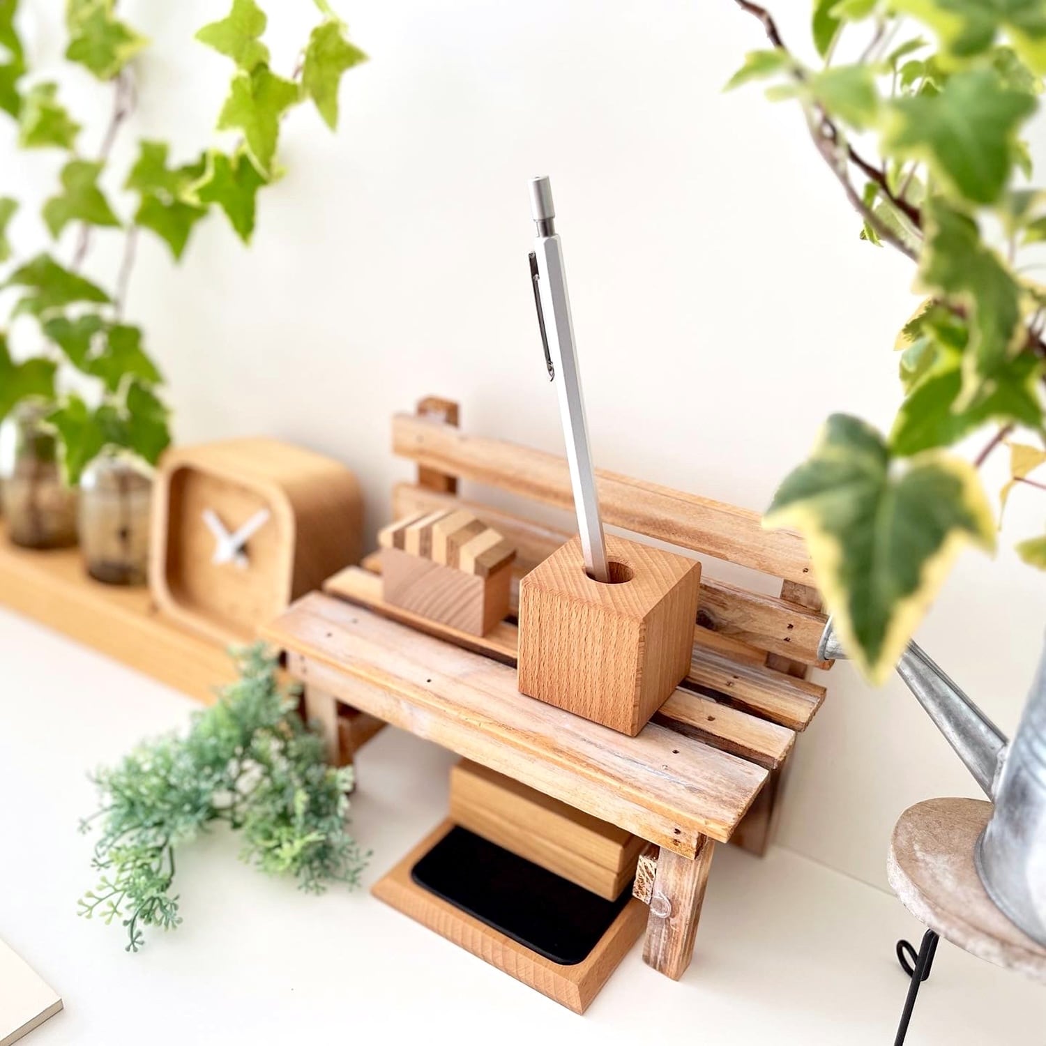 積み木のペン立て ナチュラル km-29NA | 加藤木工株式会社 online shop