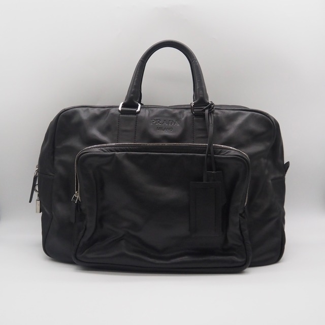 PRADA レザー ボストン バッグ ブラック レザー プラダ