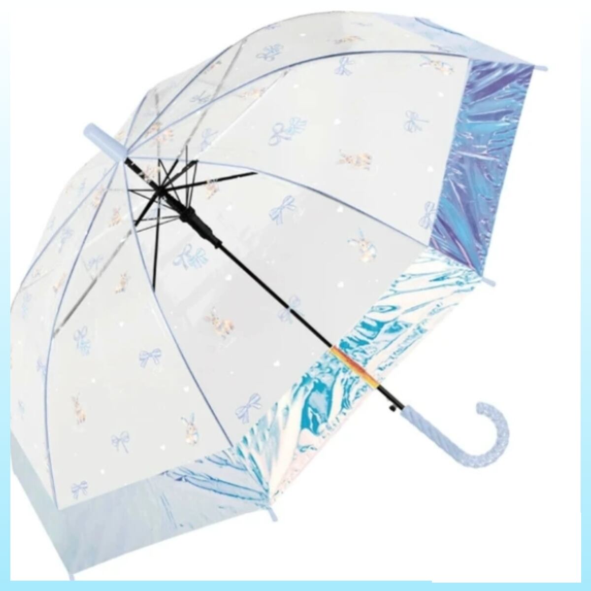 晴雨兼用 折りたたみ傘 花文様うさぎ トートバッグ袋付き | うさぎ