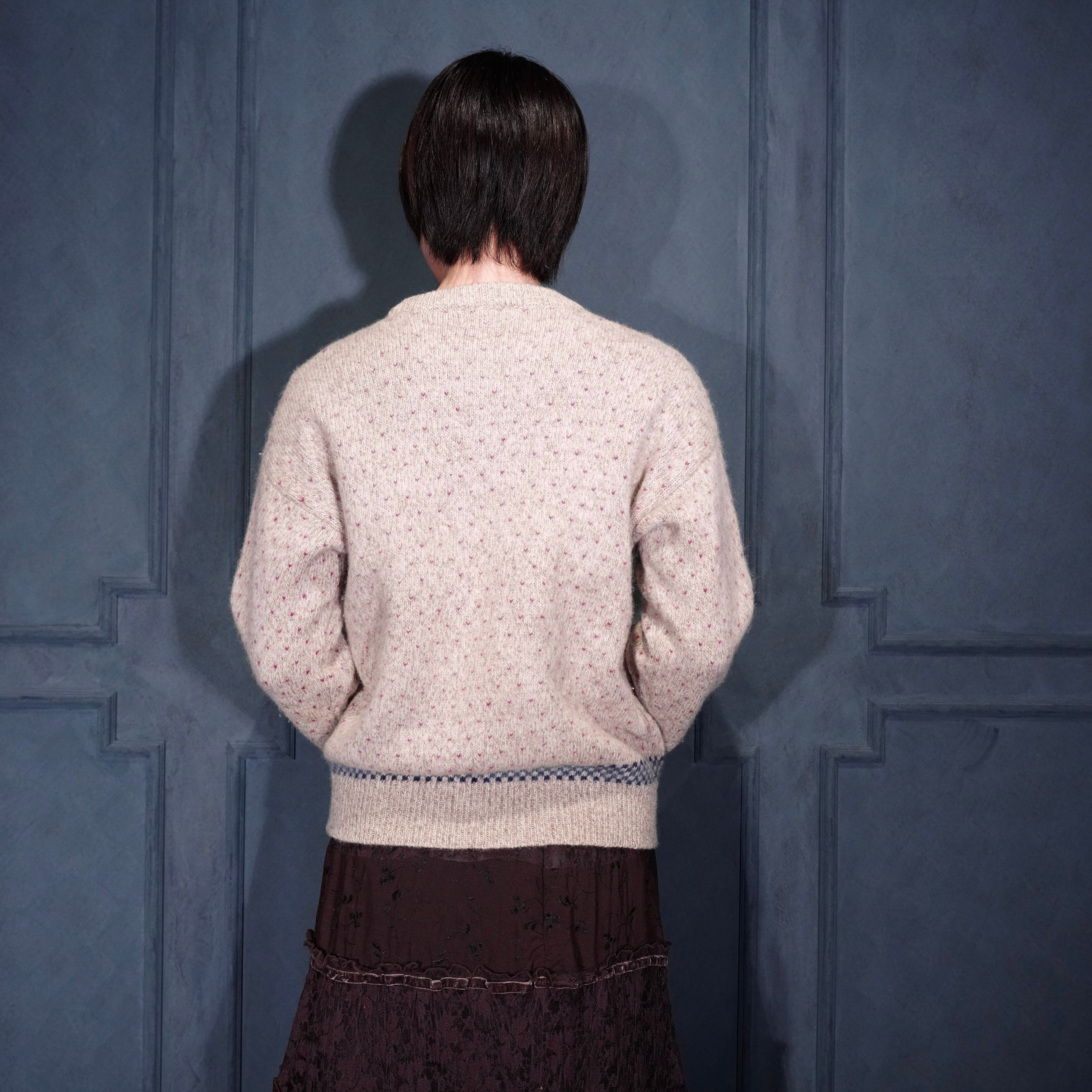 90's USA VINTAGE Eddie Bauer CAT DESIGN WOOL KNIT/90年代アメリカ