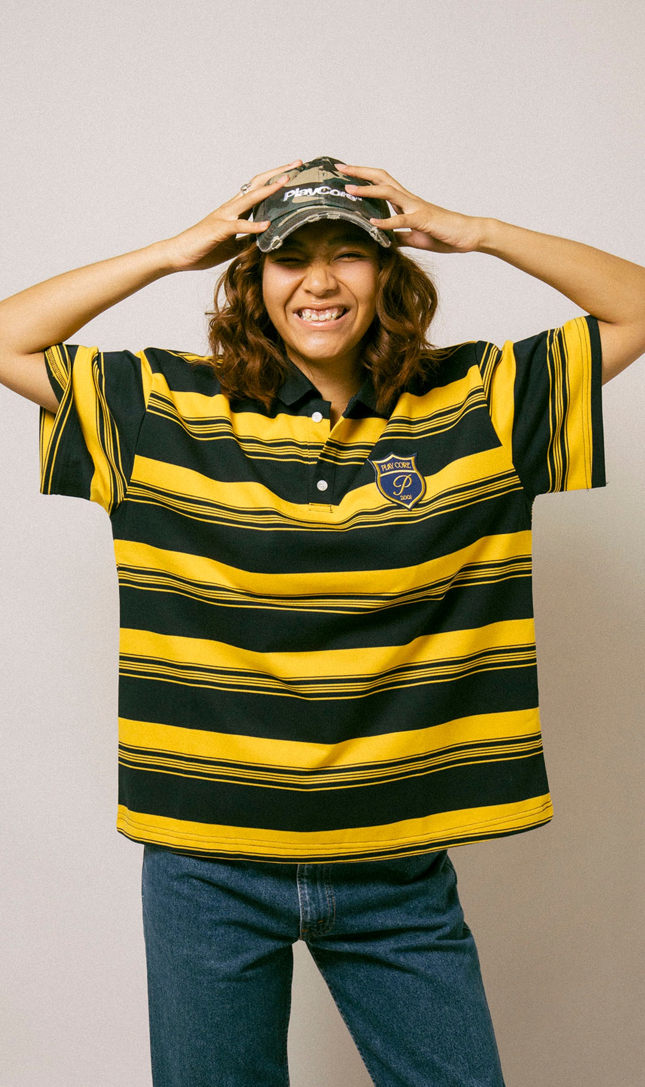 Emblem Stripe Polo Shirt / YELLOW×BLACK - 6