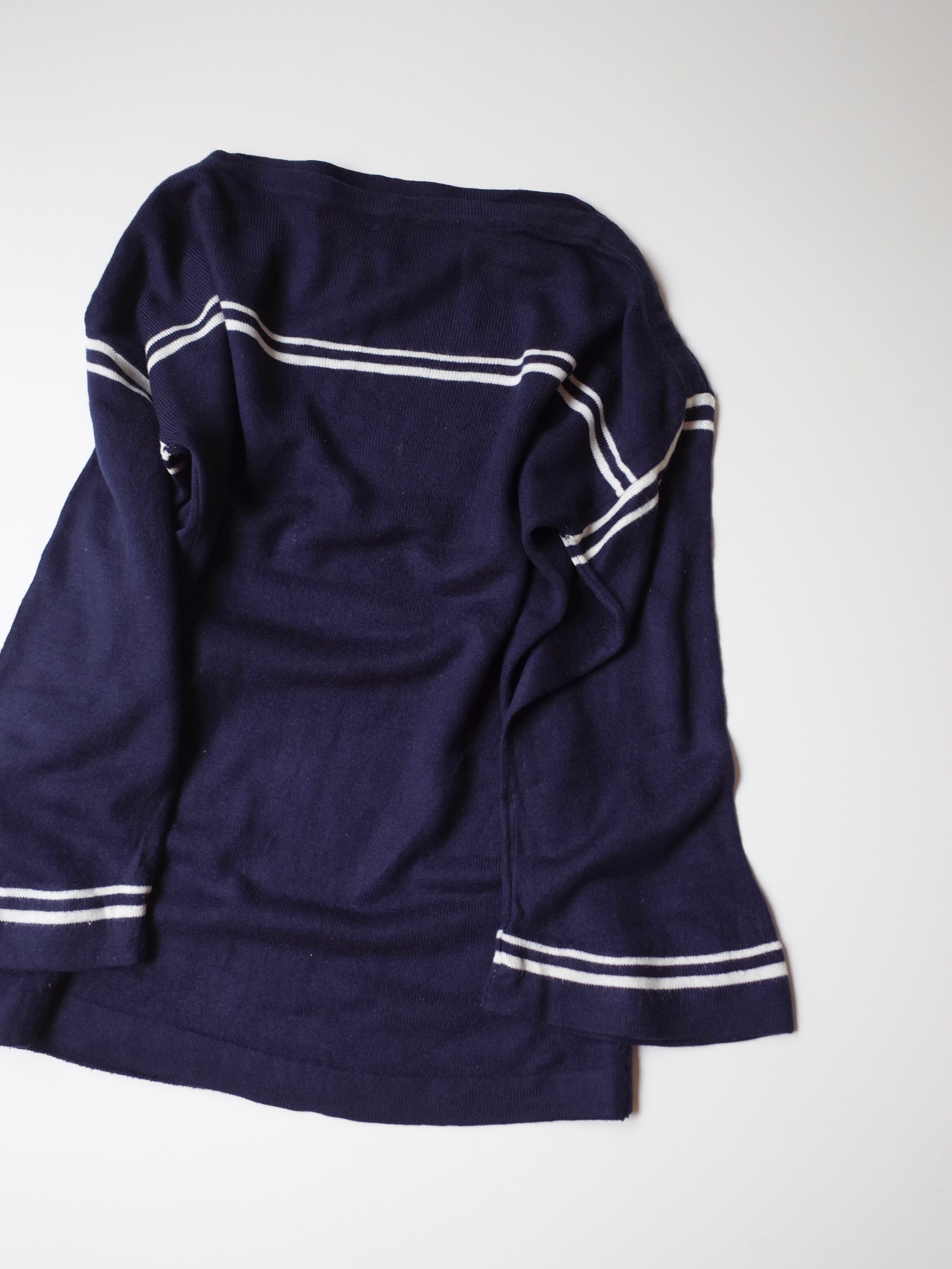 80s Boat neck acryl knit top