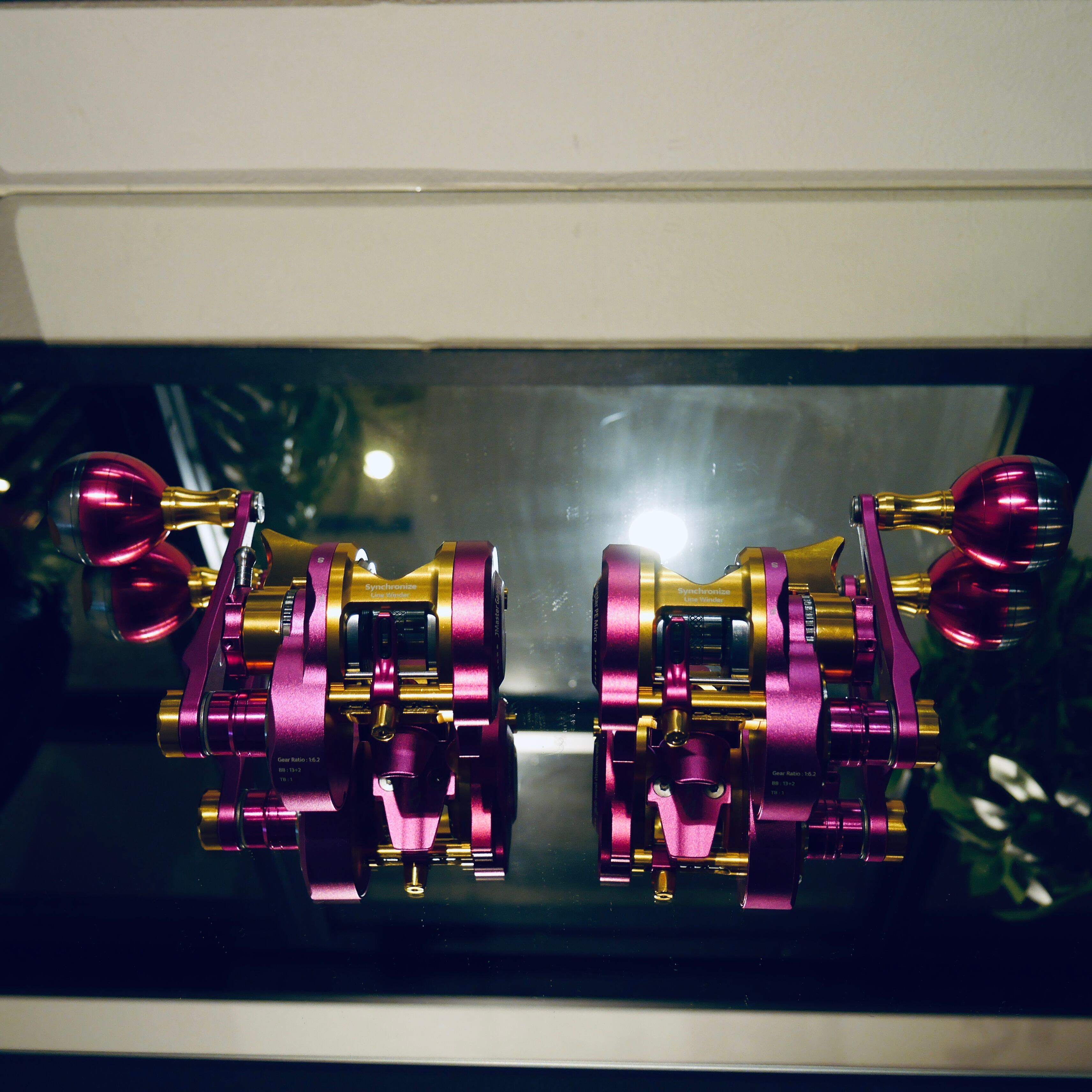 Pink/Gold/Titanium JM Gangster PE Micro Reel | RedfishBluefish手
